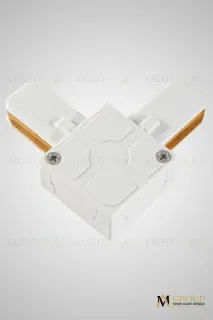 Трековый однофазный L-образный соединитель AM Group AM175 WH AM175 WH