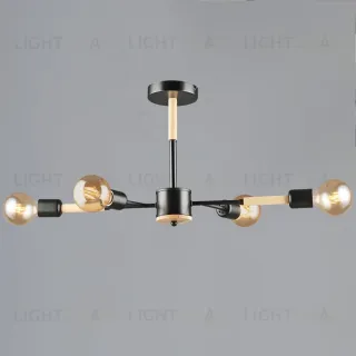Люстра на штанге Reluce 99960-0.3-04 BK+WOOD 99960-0.3-04 BK+WOOD