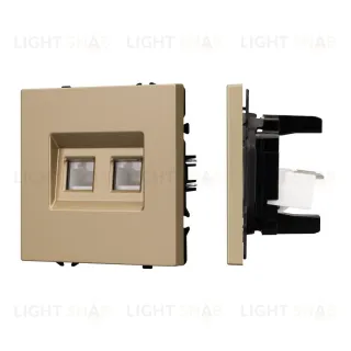 Механизм сдвоенной компьютерной розетки Arlight SCT-NOBE-MPC2-SFPL-GD (RJ-45, CAT6) 054314 054314