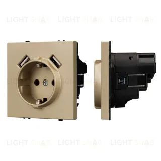 Механизм розетки с USB зарядкой Arlight SCT-NOBE-MUAA-SFPL-GD (230V, 16A) 054290 054290