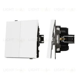 Механизм выключателя двухклавишный непроходной Arlight SWT-TENDO-MK02-PL-WH (230V, 10A) 054058 054058