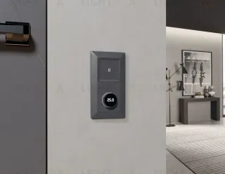 Лицевая панель Alfa (Антрацит серый) для терморегулятора теплого пола с цифровым дисплеем Quant Ambrella Volt AP6558 AP6558