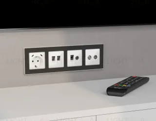 Комплект механизма розетки компьютерной + TV оконечной RJ-45 с автоматической защитной шторкой Alfa Белый матовый Quant Ambrella Volt MA132510 (AP1325, VM195) MA132510