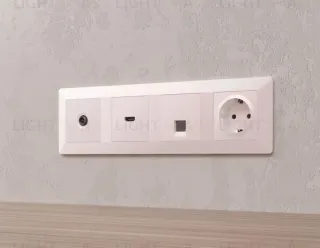 Комплект механизма компьютерной розетки RJ-45 экранированной с автоматической защитной шторкой Alfa Жемчуг Quant Ambrella Volt MA212005 (AP2120, VM185) MA212005