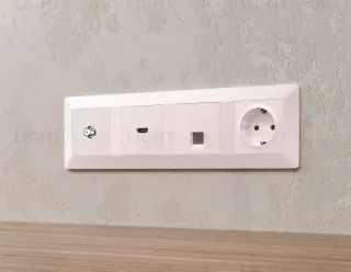 Комплект механизма TV розетки SAT 5-2400MHz 3.5dB Alfa Жемчуг Quant Ambrella Volt MA213050 (AP2130, VM215) MA213050