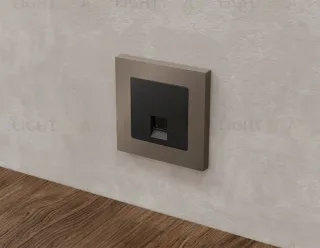Комплект механизма компьютерной розетки RJ-45 экранированной с автоматической защитной шторкой Alfa Черный матовый Quant Ambrella Volt MA812005 (AP8120, VM185) MA812005