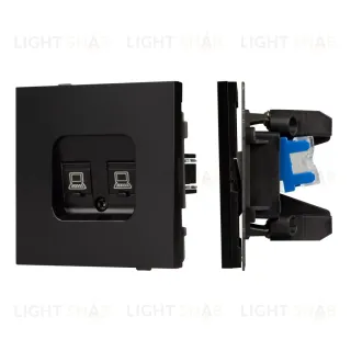 Механизм компьютерной розетки двойной Arlight SCT-TENDO-MPC2-PL-BK (RJ-45, CAT6) 054101 054101