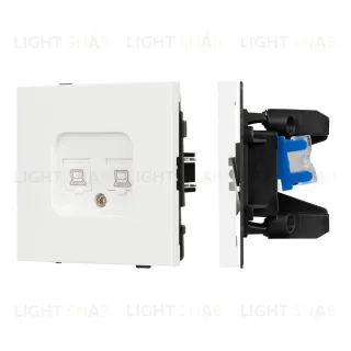 Механизм компьютерной розетки двойной SCT-TENDO-MPC2-SFPL-WH (RJ-45, CAT6) 054598 054598