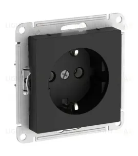 Розетка с заземлением, 16А, мех., быстрозажим. клем. Systeme Electric AtlasDesign Карбон ATN001043S ATN001043S