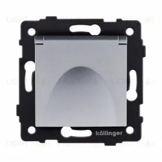 Розетка штепсельная SCHUKO 16A/250 В с крышкой, серый Kollinger REA-006GY для Aspekt, Eleganz, Reflex REA-006GY