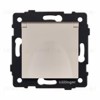 Розетка штепсельная SCHUKO 16A/250 В с крышкой, золотой Kollinger REA-006GD для Aspekt, Eleganz, Reflex REA-006GD