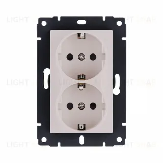 Розетка штепсельная SCHUKO двойная 16A/250 В, кашемир матовый Kollinger REA-032CM для Aspekt, Eleganz, Reflex REA-032CM