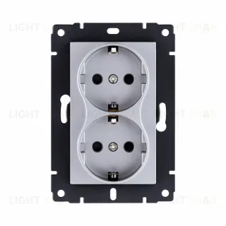 Розетка штепсельная SCHUKO двойная 16A/250 В, серый Kollinger REA-032GY для Aspekt, Eleganz, Reflex REA-032GY
