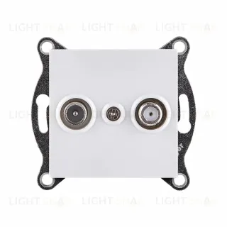 Розетка двойная TV (мама) + спутниковая SAT, белый Kollinger REA-035WH для Aspekt, Eleganz, Reflex REA-035WH