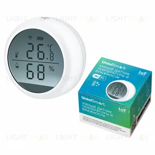 Умный датчик температуры и влажности Wi-Fi, с экраном Uniel UL-00011704 USN-A502 TS/WF WHITE USN-A502 TS/WF WHITE
