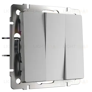 Выключатель трехклавишный Werkel (серебряный) W1130006 4690389164866 a050876 4690389164866