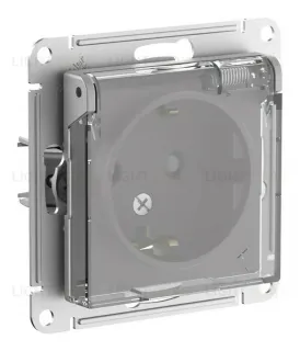Розетка с/з со шторками с прозрач. крышк, 16А,IP44, мех Systeme Electric AtlasDesign Aqua Алюминий ATN440346 ATN440346