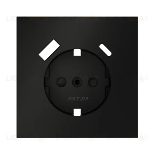 Накладка для розетки с заземлением и защитными шторками, с USB A+C Voltum S70 (черный матовый) VLS001008 VLS001008