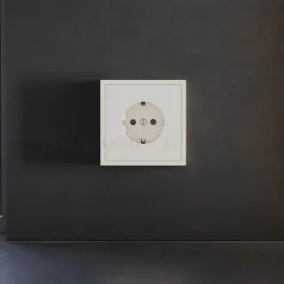Накладка для розетки с заземлением и защитными шторками Voltum S70 (хлопок) VLS000713 VLS000713