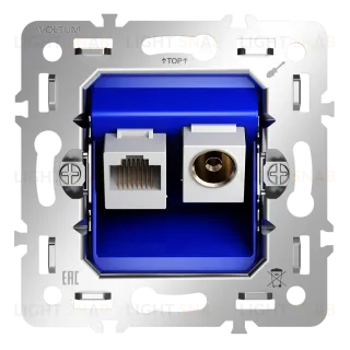 Механизм розетки TV+RJ45 кат. 6 Voltum S70 VLS0607M VLS0607M