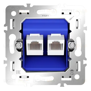 Механизм розетки компьютерной двойной RJ45+RJ45 кат.6 Voltum S70 VLS0602M VLS0602M