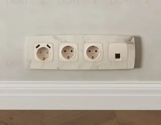 Комплект механизма компьютерной розетки Ambrella Volt RJ-45 (8P8C) CAT6A экранированной с автоматической защитной шторкой OMEGA MO332005 Бежевый матовый QUANT (OP3320, VM185) MO332005
