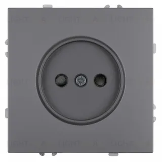 Розетка 1-местная с з/ш б/з (механизм) СЗК Stekker Эмили 250В 16А RST16-5109-10ZK платиново-серый soft touch 50242 50242