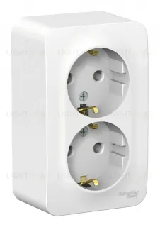Розетка 2-ая с/з без шторок, 16А, 250В Systeme Electric Blanca наруж BLNRA010201 BLNRA010201