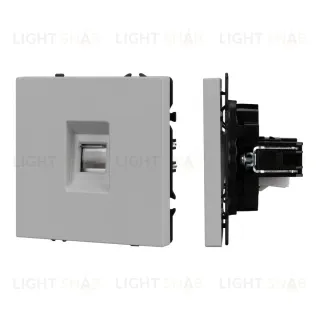 Механизм телефонной розетки Arlight SCT-NOBE-MTL1-SFPL-IS (RJ-11, 4C) (Никель) 061893 061893