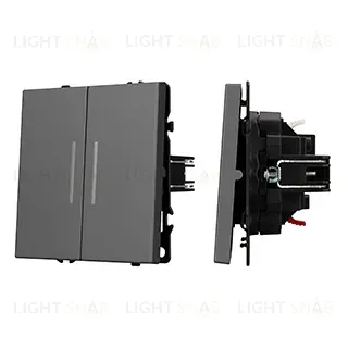 Механизм звонкового выключателя двухклавишный Arlight LED SWT-NOBE-MKR2-SFPL-L-GR (230V, 10A) (Серый базальт) 061744(1) 061744(1)