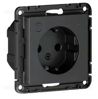 Розетка с заземл., со шт., Zigbee, L+N, 16А, мех., модель SBDV-00202 SBER Systeme Electric AtlasDesign Smart Карбон ATN001045Z ATN001045Z