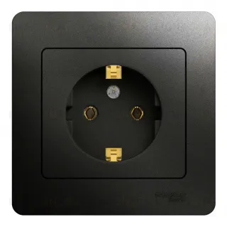 Розетка с/з, 16А (в сборе) Systeme Electric Glossa Антрацит GSL000742 GSL000742
