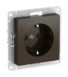 Розетка с заземлением, 16А, мех., быстрозажим. клем. Systeme Electric AtlasDesign Мокко ATN000643S ATN000643S