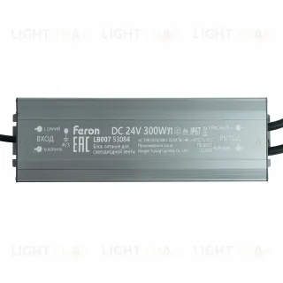 Трансформатор электронный для светодиодной ленты Feron LB007 300W 24V IP67 (драйвер) 53084 53084