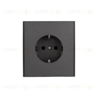 Розетка STRONG 1-ая с/з с/у, со шторками 16А графит KRANZ KR-78-0701-6 KR-78-0701-6