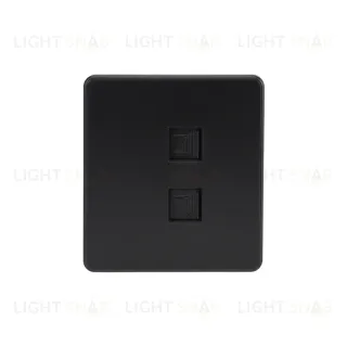 Розетка ROUND компьютерная двойная RJ45+RJ45 кат6 с/у оникс KRANZ KR-78-0725-3 KR-78-0725-3