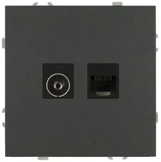 Розетка Эра Galaxy 15-3110-06 комбинированная RJ45+TV IP20 графит Б0070786 Б0070786