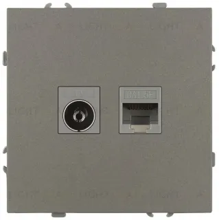 Розетка Эра Galaxy 15-3110-07 комбинированная RJ45+TV IP20 титан Б0070788 Б0070788