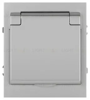 Розетка Эра Arktik 16-2103-03 с заземлением 2P+E Schuko со шторками с крышкой 16А-250В алюминий Б0070436 Б0070436