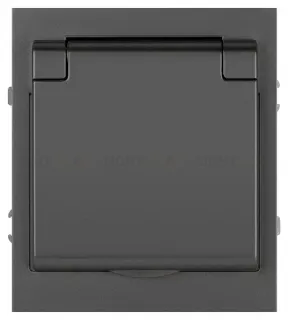 Розетка Эра Arktik 16-2103-06 с заземлением 2P+E Schuko со шторками с крышкой 16А-250В графит Б0070439 Б0070439