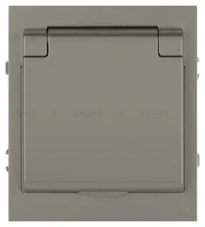 Розетка Эра Arktik 16-2103-07 с заземлением 2P+E Schuko со шторками с крышкой 16А-250В титан Б0070440 Б0070440