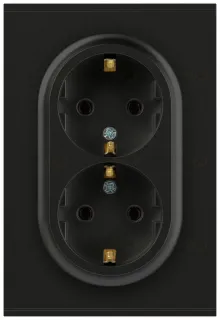Розетка Эра Arktik 16-2105-05 двойная с заземлением 2X2P+E Schuko со шторками 16А-250В антрацит Б0070458 Б0070458