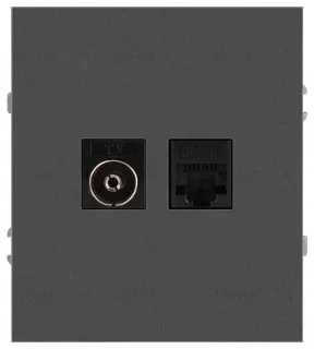Розетка Эра Arktik 16-3110-06 комбинированная RJ45+TV графит Б0070499 Б0070499