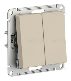 Переключатель 2-клавишный, сх.6/2, 10АХ, механизм Systeme Electric AtlasDesign Песочный ATN001265 ATN001265