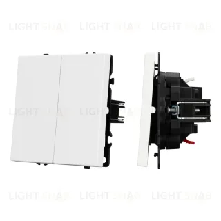Выключатель 2 кл софт-тач белый кварц Arlight SWT-MK02-SFPL-WH (250V, 10A) 054238(1) 054238(1)