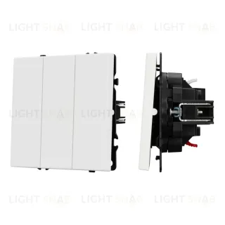 Выключатель 3 кл софт-тач белый кварц Arlight SWT-MK03-SFPL-WH (250V, 10A) 061801(1) 061801(1)