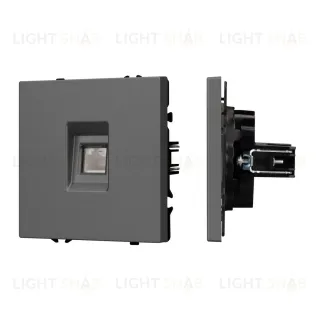 Розетка компьютерная софт-тач серый базальт Arlight SCT-MPC1-SFPL-GR (RJ-45, CAT6) 054307(1) 054307(1)