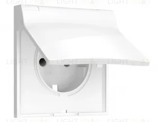 Лицевая панель SIGMA (Белый глянец) для электрической розетки с/з со шторками и крышкой IP44 QUANT PRO Ambrella Volt SP1080 SP1080