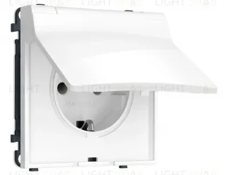 Комплект механизма электрической розетки SIGMA Белый глянец 50Hz 2P+E с/з с/ш и крышкой IP44 16A-250V QUANT PRO Ambrella Volt MS108010 (SP1080, PR141) MS108010