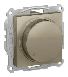 Светорегулятор (диммер) повор-нажим, LED, RC, 400Вт, мех. Systeme Electric AtlasDesign Шампань ATN000523 ATN000523